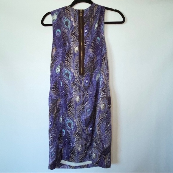 Tory Burch Silk Blend Peacock Feather Dress EUC Size 4 - Picture 9 of 9